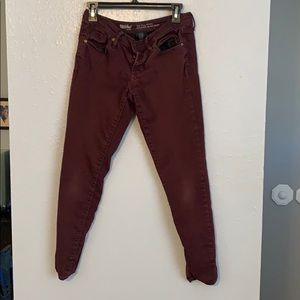 Maroon Mid-Rise Skinny Jeans